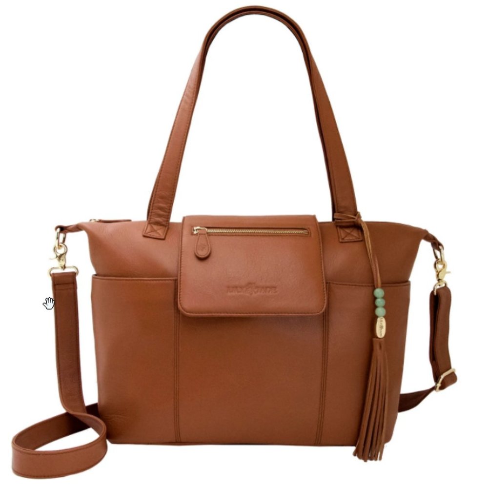 Lily Jade Genuine Leather Bag - Madeline Camel and Gold